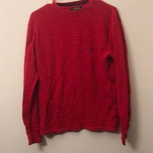 Red polo long sleeve thermal shirt
